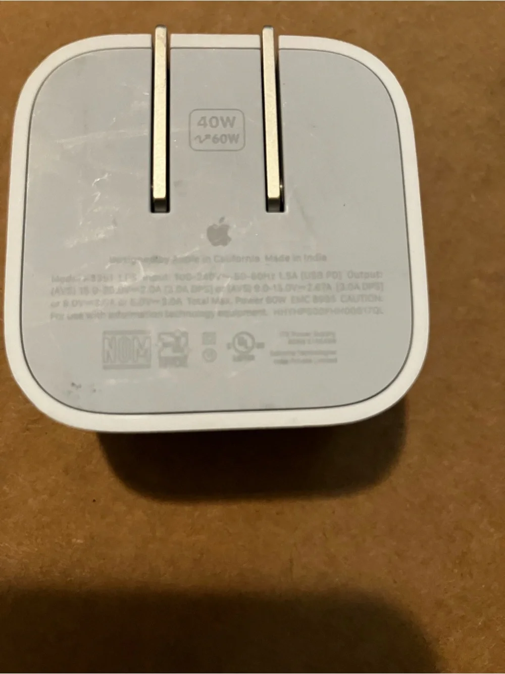 Apple power adapter with MagSafe cable
